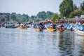 Shikara boat in Dal lake , Kashmir India Royalty Free Stock Photo