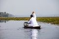 Shikara boat in Dal lake , Kashmir India Royalty Free Stock Photo