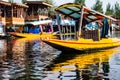 Shikara boat in Dal lake , Kashmir India Royalty Free Stock Photo