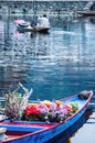 Shikars kashmir flower boat water Royalty Free Stock Photo