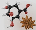 Shikimic acid molecule from star anise extraction