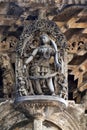 Shilabalika, celestial maiden, as a Dolu Kunita. A lady is palying a drum and dancing . Chennakeshava temple, Belur, Karnataka. No Royalty Free Stock Photo