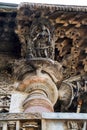 Shilabalika, celestial maiden, as a Hair dresser. A lady is dressing her hairs after bath . Chennakeshava temple, Belur, Karnataka