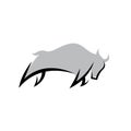 shilhoutte of bull buffalo logo design simple bison vector logo illustrations