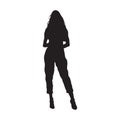 modeling girl silhouette illustration Royalty Free Stock Photo
