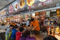 Shilin Night Market food court. A popular and famous destination, endless food stalls, crowds. Largest night market in Taiwan