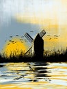 The sunset windmill