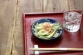 Pickled okinawa shallot with katsuobushi, japanese food