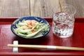 Pickled okinawa shallot with katsuobushi, japanese food Royalty Free Stock Photo