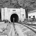 Shimla, Himachal Pradesh, India - May 14, 2022 - Toy train Kalka-Shimla route, moving on railway to the hill, Toy train from Kalka Royalty Free Stock Photo