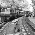 Shimla, Himachal Pradesh, India - May 14, 2022 - Toy train Kalka-Shimla route, moving on railway to the hill, Toy train from Kalka Royalty Free Stock Photo