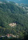 Beautiful Residential area only for a specific department between the dense pine forest in Shimla city of Himachal Pradesh, India.