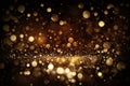 Shimmering Antique Gold and Dark Brown Defocused Background