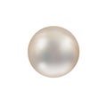 Shimmering beautiful white natural nacreous pearl isolated on white background close up Royalty Free Stock Photo