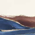 Shimmering blue and brown paint textured background