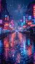 Shimmering city lights reflecting on a river at night Royalty Free Stock Photo