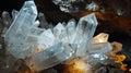 Shimmering Crystal Cave Formation Close-Up Royalty Free Stock Photo
