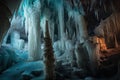 Shimmering Crystal Caves with Stalactites and Stalagmites