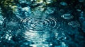 Shimmering fluid surface with quantized ripples each ripple forming discrete wave circles referencing quantum liquid states Royalty Free Stock Photo