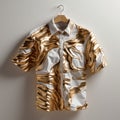 Shimmering Gold Shirt With James Nares-inspired Design