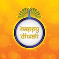 Shimmering happy diwali frame Royalty Free Stock Photo