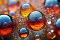 Shimmering Macro water bubbles. Generate Ai Royalty Free Stock Photo