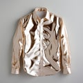 Shimmering Metallic Gold Dress Shirt - Hyperrealism Inspired Wall Art