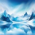 shimmering misty mountains frozen in an abstract futuristic ure isolated on a transparent Royalty Free Stock Photo