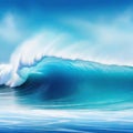 shimmering oceanic waves frozen in an abstract futuristic ure isolated on a transparent Royalty Free Stock Photo