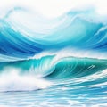 shimmering oceanic waves frozen in an abstract futuristic ure isolated on a transparent Royalty Free Stock Photo