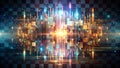 Shimmering Pixel Chaos: Abstract Digital Glitch on Transparency AI Generated