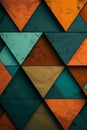 Shimmering pixel triangles on deep blue gradient, creating a captivating geometric pattern