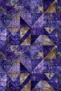 Shimmering pixel triangles in geometric pattern on deep blue gradient, creating captivating design