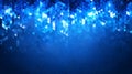 Shimmering pixel triangles overlapping in geometric pattern on deep blue gradient background