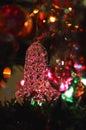 Spun glass bell Christmas tree ornament Royalty Free Stock Photo