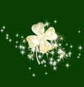 Shimmering and shining gold St. Patrick`s day clover