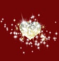 Shimmering and shining gold Valentine`s day heart