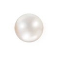 Shimmering single white natural pearl isolated on white background