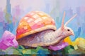 Shimmering Snail: A Low Poly Crypto Background with Slowly Chang