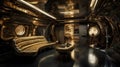 Shimmering Spaces: Award-Winning Gold and Gunmetal Gray Futuristic Interior