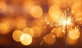 A Shimmering Sparkler Illuminating a Tabletop Celebration