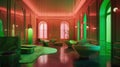Shimmering Splendor: Pearl White & Rose Gold Futuristic Interior