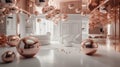 Shimmering Splendor: Pearl White and Rose Gold Interior Desig