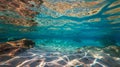 Shimmering Sunlight Reflections on the Bottom of a Clear Underwater Bay Royalty Free Stock Photo