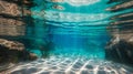 Shimmering Sunlight Reflections on the Bottom of a Clear Underwater Bay Royalty Free Stock Photo