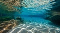 Shimmering Sunlight Reflections on the Bottom of a Clear Underwater Bay Royalty Free Stock Photo
