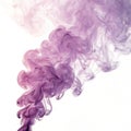 Shimmering violet vapor cloud puff frozen isolated on white background Royalty Free Stock Photo