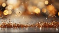 Shimmering white glitter with shiny sparkles background and defocused abstract christmas lights Royalty Free Stock Photo