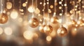 Shimmering white glitter with sparkling background of defocused abstract christmas lights Royalty Free Stock Photo