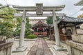 Torii Gate, Ishidoro (Stone Lantern), Chozuya (Water ablution Pavilion) and Main Hall (Dai Benzai Sontensha) at Sosen-ji Temple